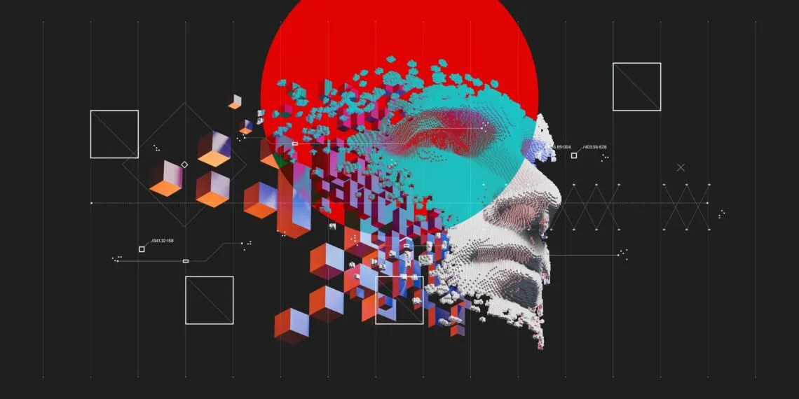 Abstract digital human face